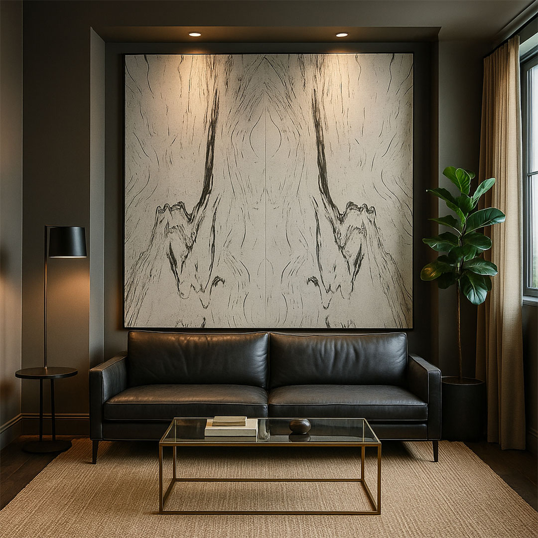 Elevate Wall Art – Abstract Mountain Ink Panel view 2
