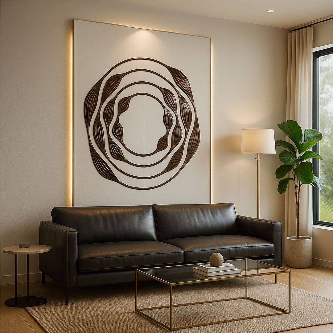 Elevate Wall Art – Abstract Spiral Metallic Panel view 2