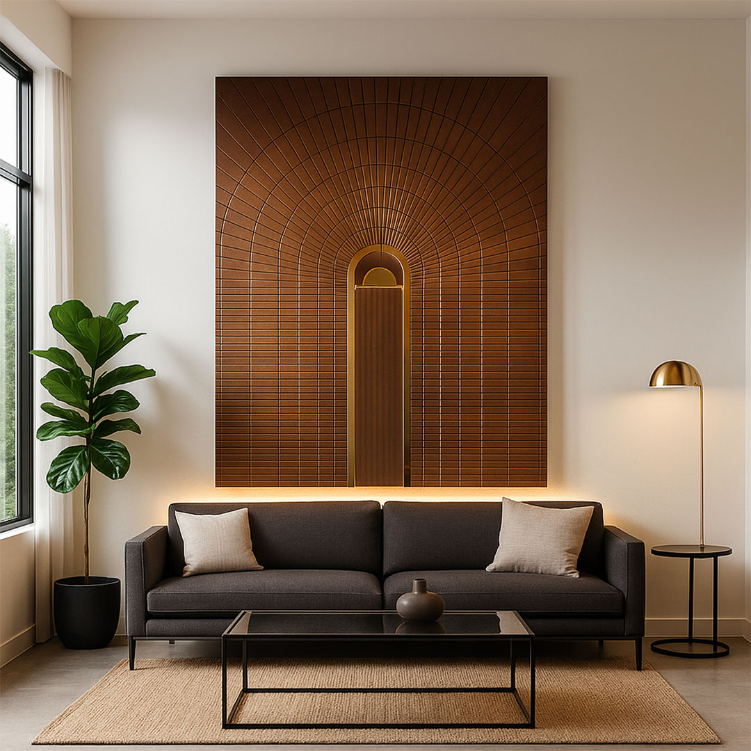 Elevate Wall Art – Arched Metallic Panel view 2