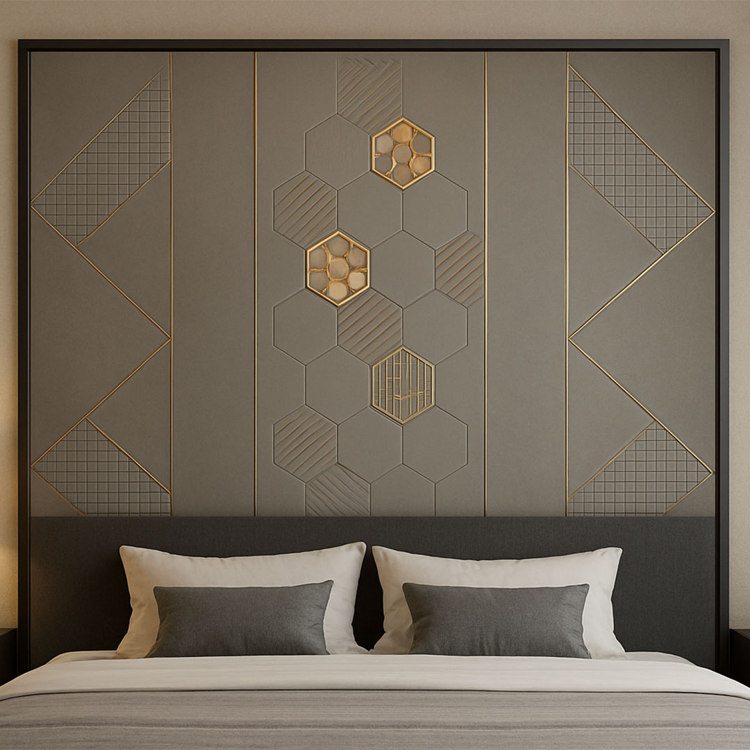 Elevate Wall Art – Geometric Hexagon Panel view 2