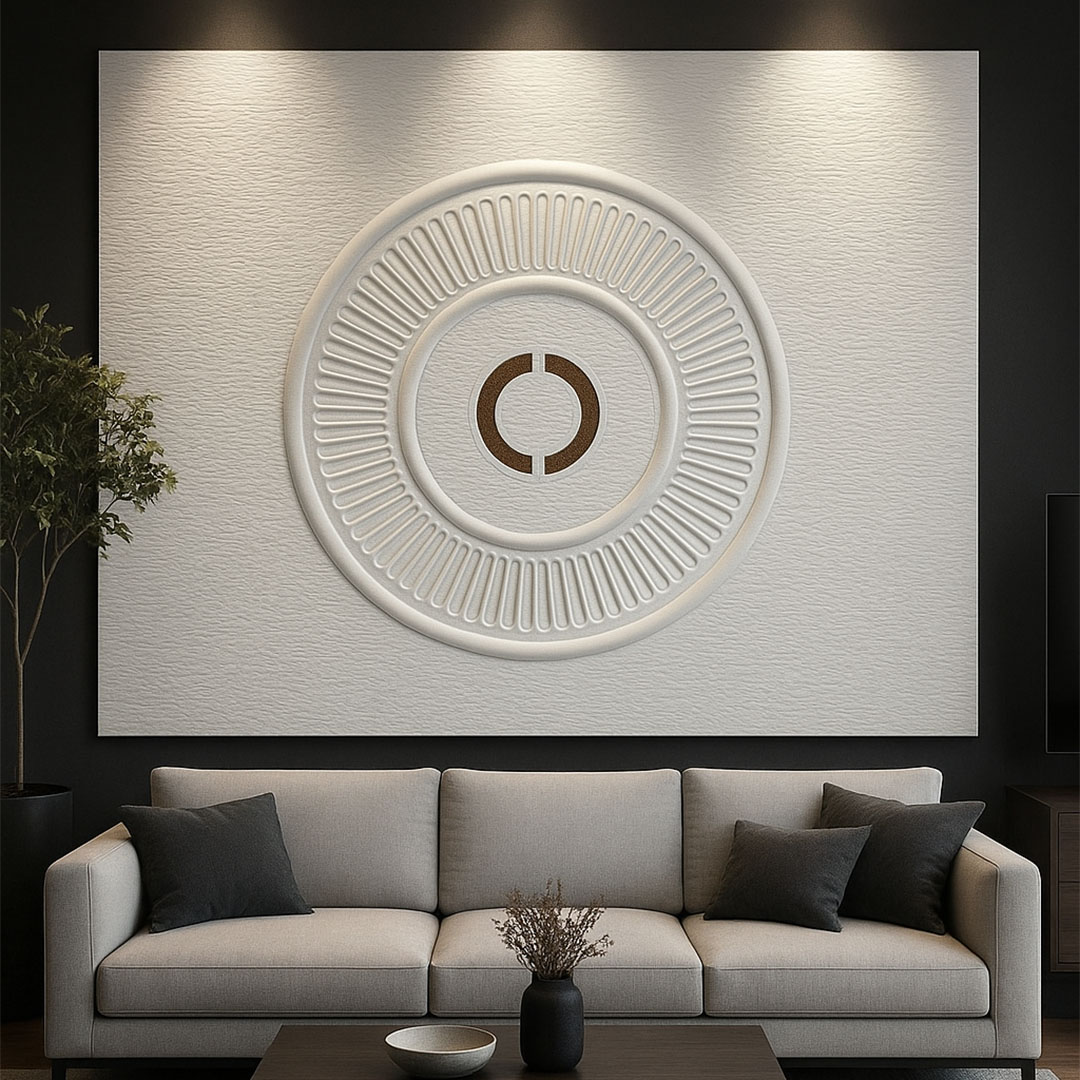 Elevate Wall Art – Minimalist Circle Texture Panel view 2