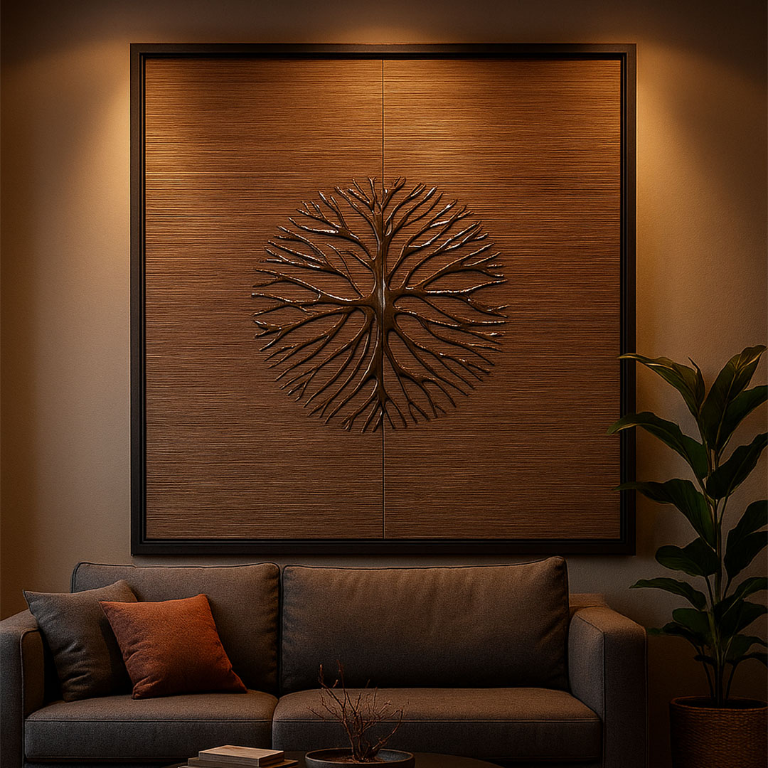 Elevate Wall Art – Premium Fabric SS Metallic Panel view 2