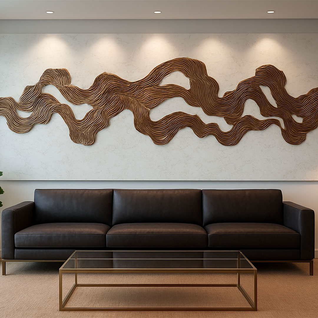 Elevate Wall Art – Wave Sculpture Panel view 2